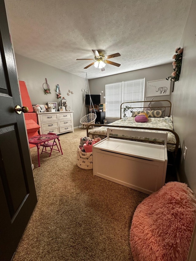 76 Waterford Way, Somerset, KY 42501 - carpeted bedroom featuring a textured ceiling and a ceiling fan