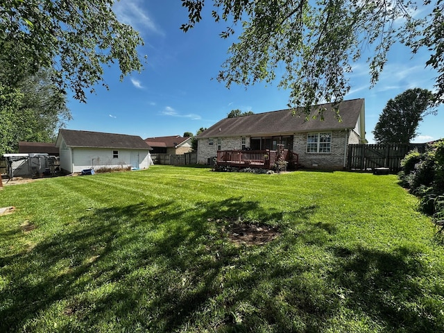 76 Waterford Way, Somerset, KY 42501 - back of house with a wooden deck and brick siding