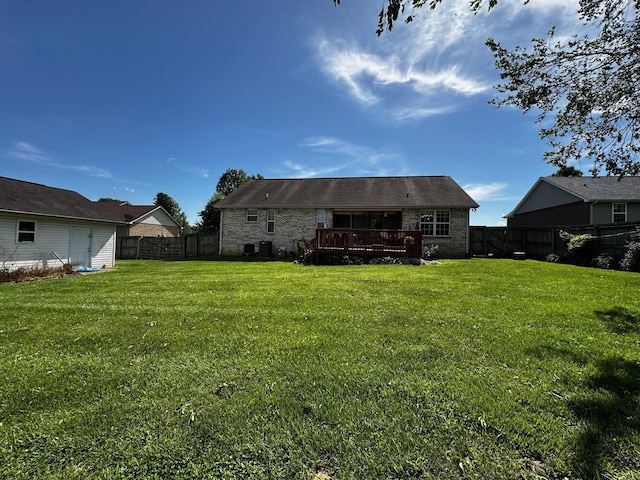76 Waterford Way, Somerset, KY 42501 - back of house featuring a wooden deck and brick siding