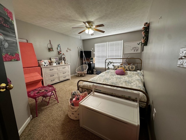 76 Waterford Way, Somerset, KY 42501 - bedroom featuring carpet floors, a textured ceiling, and ceiling fan