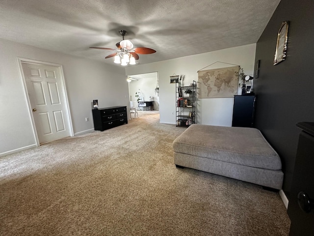76 Waterford Way, Somerset, KY 42501 - sitting room with carpet flooring, ceiling fan, baseboards, and a textured ceiling