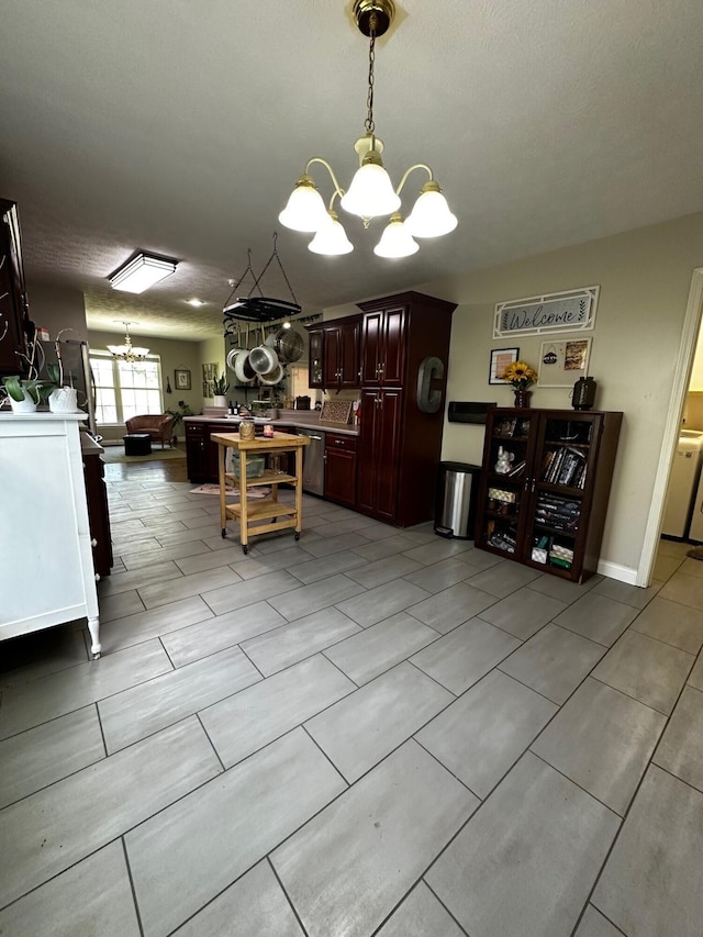 76 Waterford Way, Somerset, KY 42501 - kitchen with a chandelier, dishwasher, light tile patterned floors, and pendant lighting