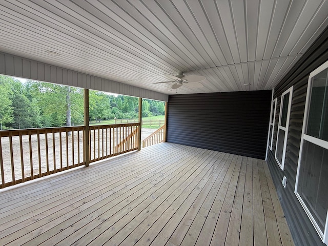 10 Nolan Dr, Corbin, KY 40701 - wooden deck with ceiling fan and view of scattered trees