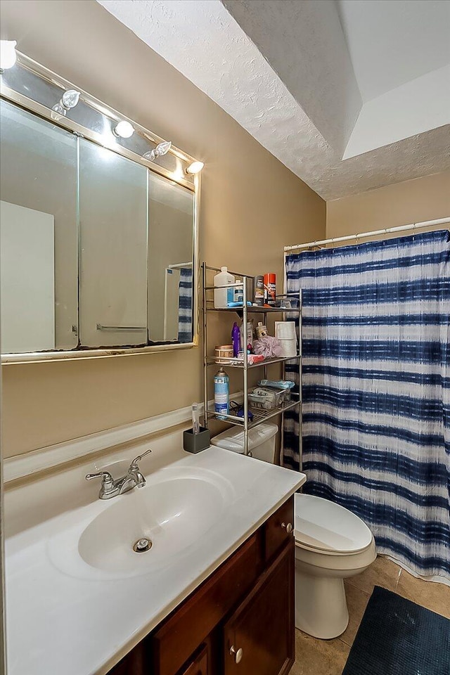 149 Willis Ave, Frankfort, KY 40601 - bathroom featuring tile patterned floors, vanity, toilet, and a shower with shower curtain