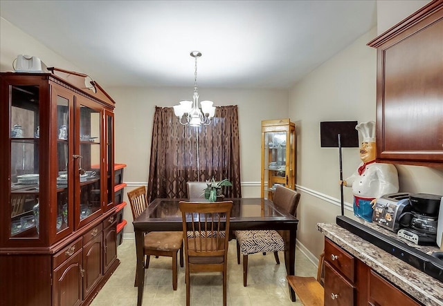 149 Willis Ave, Frankfort, KY 40601 - dining room featuring a chandelier and baseboards