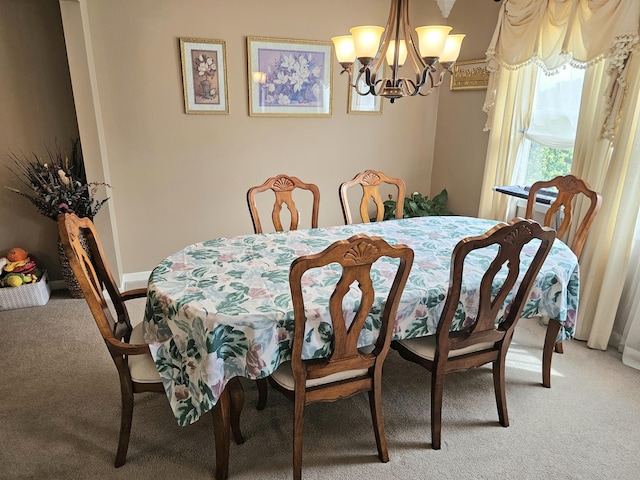 87 Park Estates Ln, London, KY 40744 - dining room with light colored carpet and a chandelier