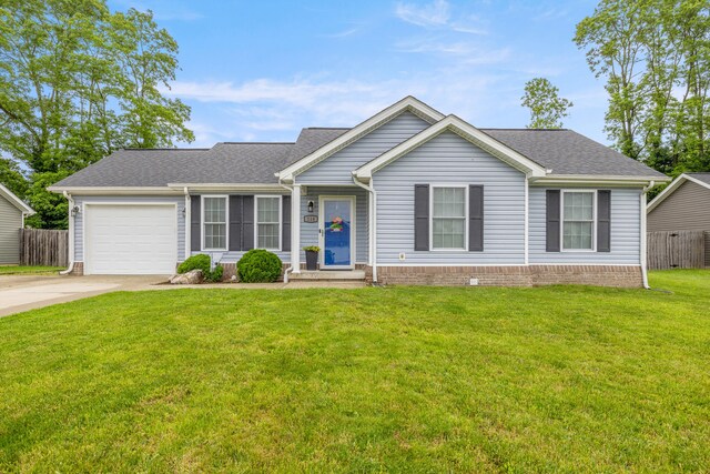114 Cornerstone Dr, Stamping Ground, KY 40379 - single story home with driveway, a garage, and roof with shingles