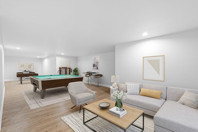 810 Cooper Dr, Lexington, KY 40502 - recreation room featuring pool table, recessed lighting, light wood finished floors, and baseboards