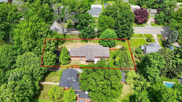 810 Cooper Dr, Lexington, KY 40502 - aerial perspective of suburban area with property parcel outlined