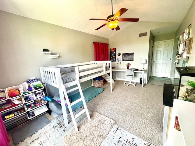 812 Statesman Way, Lexington, KY 40505 - bedroom featuring lofted ceiling, carpet flooring, baseboards, and a ceiling fan