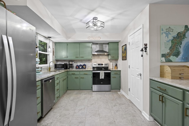 3488 Elmendorf Way, Lexington, KY 40517 - kitchen with stainless steel appliances and green cabinetry