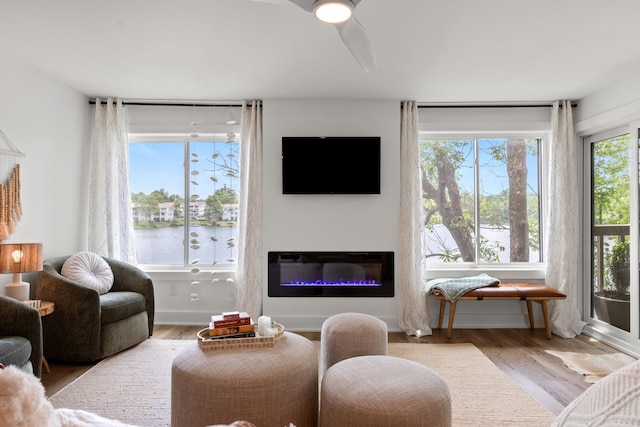 543 Laketower Dr Unit 140, Lexington, KY 40502 - living room with a glass covered fireplace and wood finished floors