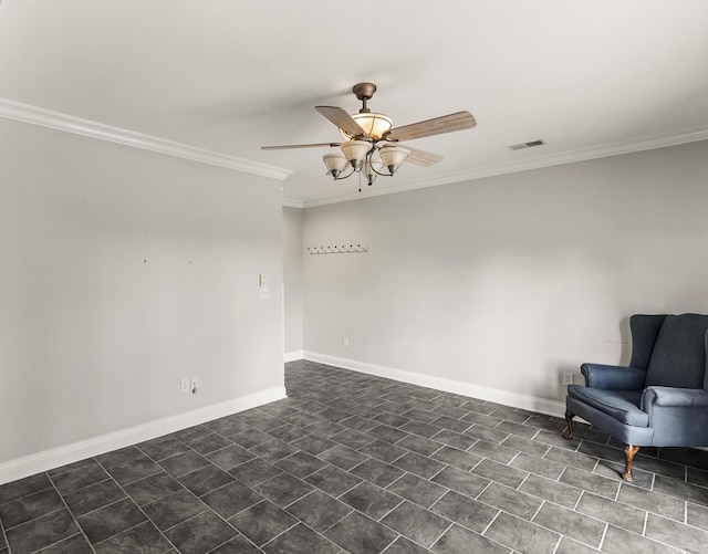 4301 Ravens Crest Ln, Lexington, KY 40515 - unfurnished room featuring crown molding, ceiling fan, and baseboards