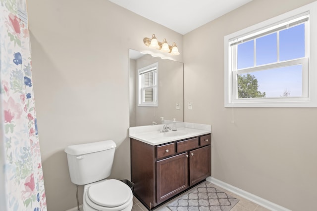 2768 Red Clover Ln, Lexington, KY 40511 - full bath with vanity, baseboards, toilet, and tile patterned flooring