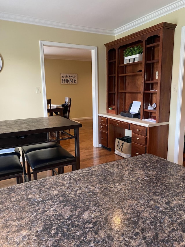 319 Huckleberry Ln, London, KY 40744 - office space featuring ornamental molding, dark wood-style flooring, and baseboards