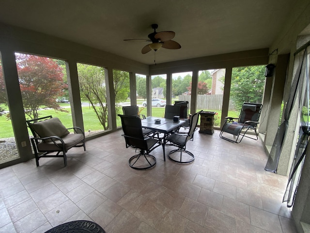319 Huckleberry Ln, London, KY 40744 - sunroom with ceiling fan, healthy amount of natural light, and outdoor dining area