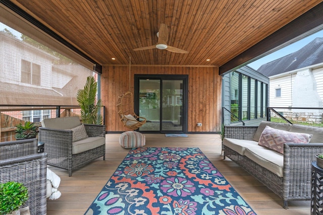 252 Cochran Rd, Lexington, KY 40502 - deck featuring a ceiling fan and an outdoor living space