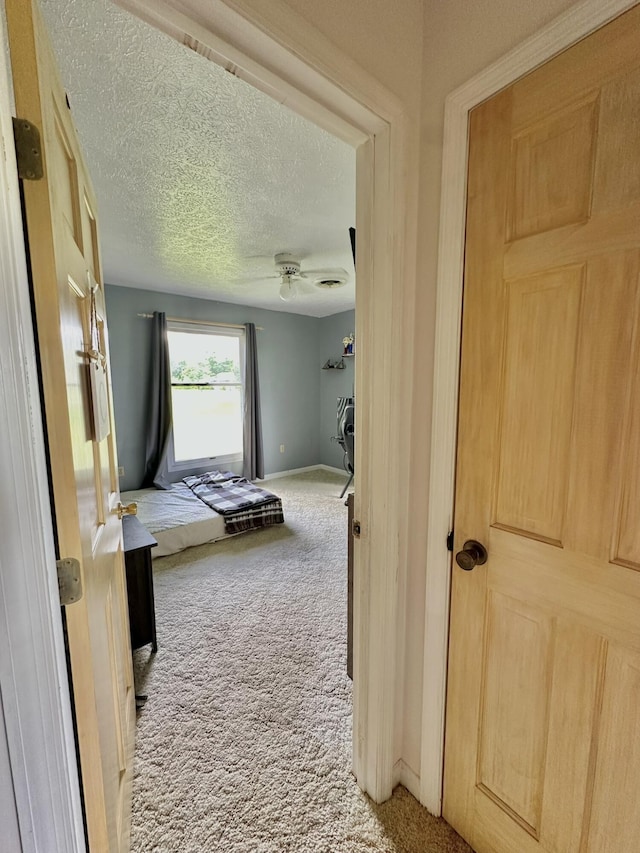 3125 Old Bull Rd, Eubank, KY 42567 - hall featuring carpet, baseboards, and a textured ceiling