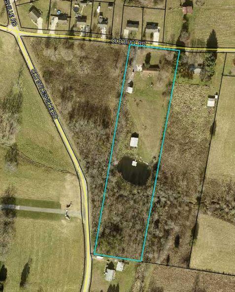 3125 Old Bull Rd, Eubank, KY 42567 - aerial map of property and surrounding area with property parcel outlined