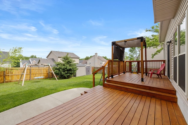 deck featuring a residential view