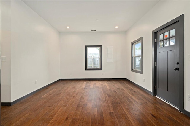 224 Douglas Ave, Versailles, KY 40383 - foyer entrance featuring dark wood-type flooring, baseboards, and recessed lighting