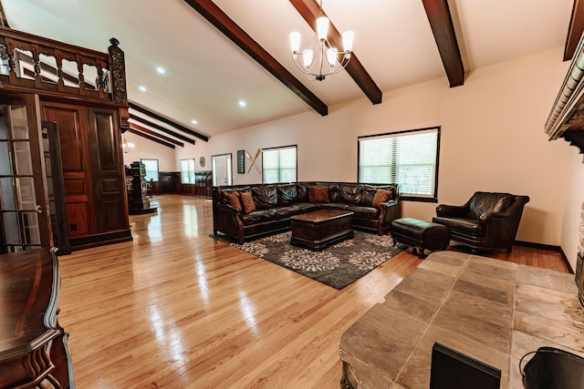 600 Carriage Ln, Jamestown, KY 42629 - living area with a chandelier, light wood-style floors, and recessed lighting