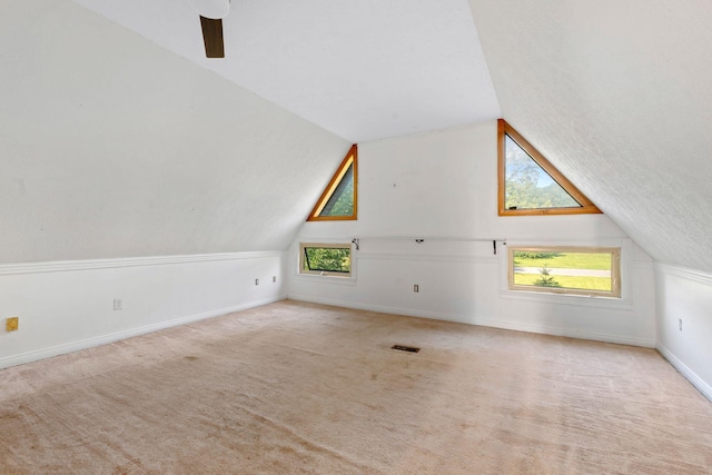 10708 Battlefield Memorial Hwy, Berea, KY 40403 - additional living space with vaulted ceiling, carpet, plenty of natural light, and baseboards