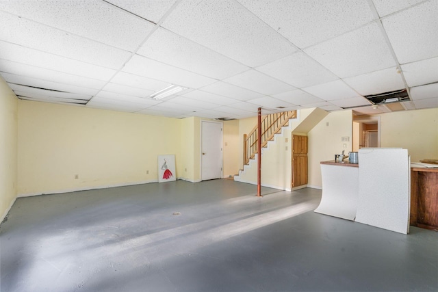 10708 Battlefield Memorial Hwy, Berea, KY 40403 - below grade area featuring stairs and a drop ceiling