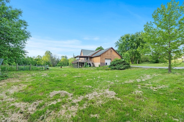10708 Battlefield Memorial Hwy, Berea, KY 40403 - view of yard featuring a garage and a deck