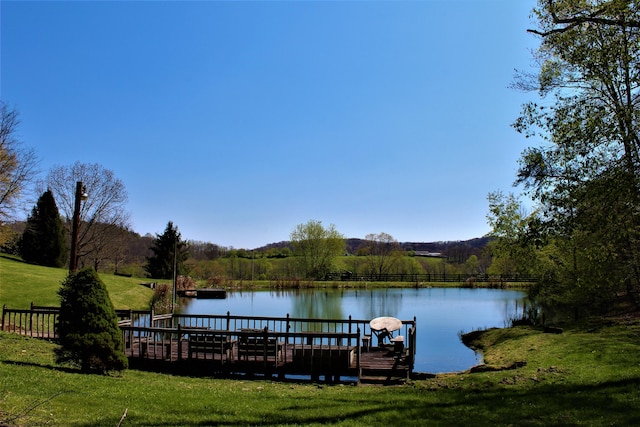 1610 Steele Branch Rd, West Liberty, KY 41472 - dock area with a water view and a lawn