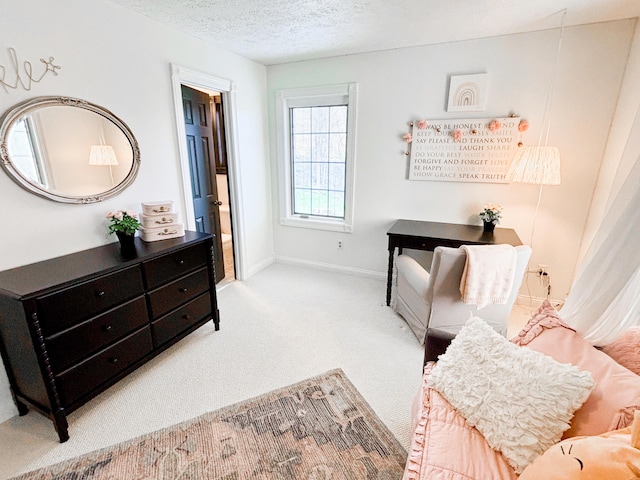 1610 Steele Branch Rd, West Liberty, KY 41472 - living area with carpet, a textured ceiling, and baseboards