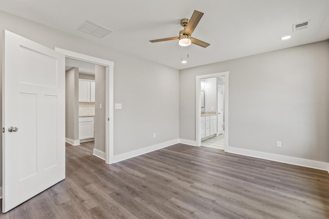 469 Wyldwood Way, Berea, KY 40403 - empty room featuring a ceiling fan, baseboards, wood finished floors, and recessed lighting