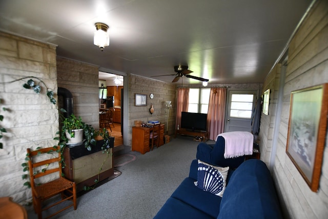755 Mckee Rd, Irvine, KY 40336 - carpeted living area featuring ceiling fan