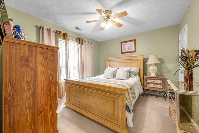 356 Weslyn Way, Nicholasville, KY 40356 - bedroom featuring light colored carpet, a textured ceiling, and ceiling fan
