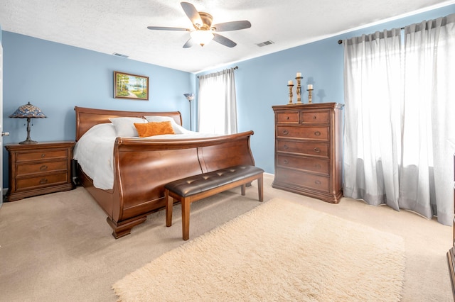 356 Weslyn Way, Nicholasville, KY 40356 - bedroom with light carpet, ceiling fan, and a textured ceiling