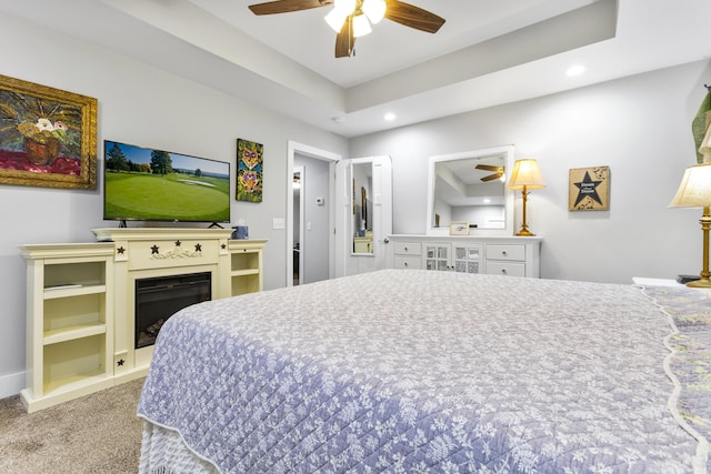 281 Meridian Way, Richmond, KY 40475 - carpeted bedroom featuring recessed lighting, ceiling fan, a fireplace, and baseboards