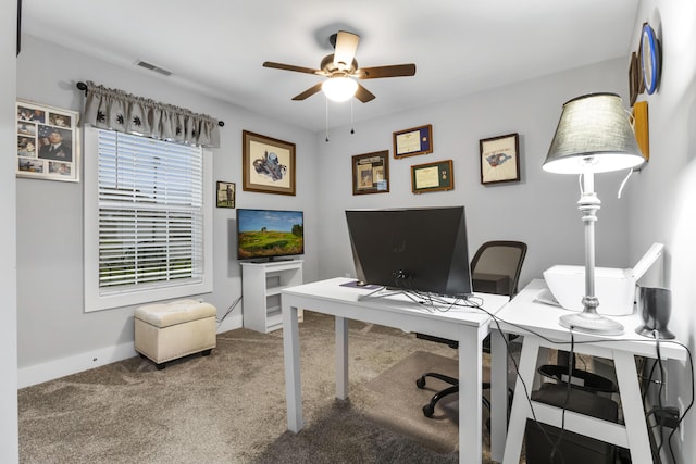 281 Meridian Way, Richmond, KY 40475 - office featuring carpet, ceiling fan, and baseboards