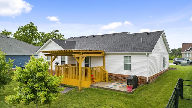 281 Meridian Way, Richmond, KY 40475 - back of property featuring a deck, a shingled roof, and a patio