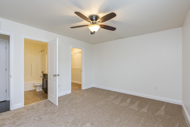 101 Brookford Way, Georgetown, KY 40324 - unfurnished bedroom featuring carpet, a walk in closet, baseboards, a closet, and ensuite bathroom