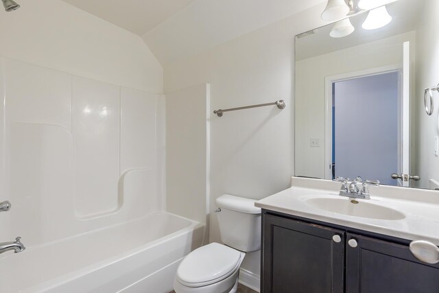 101 Brookford Way, Georgetown, KY 40324 - full bathroom featuring vanity, toilet, washtub / shower combination, and lofted ceiling