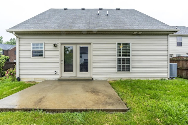 101 Brookford Way, Georgetown, KY 40324 - rear view of house featuring roof with shingles, a patio, and central AC