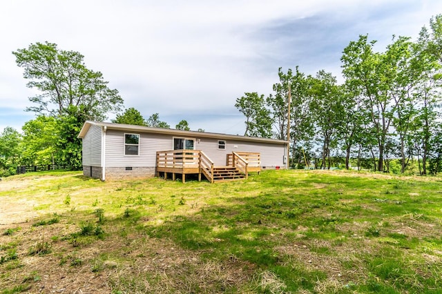 2832 Two Mile Rd, Winchester, KY 40391 - back of house featuring crawl space and a deck