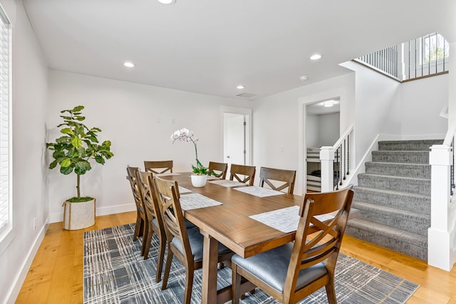 1251 Wilmore Rd, Nicholasville, KY 40356 - dining room featuring stairway, wood finished floors, recessed lighting, and baseboards