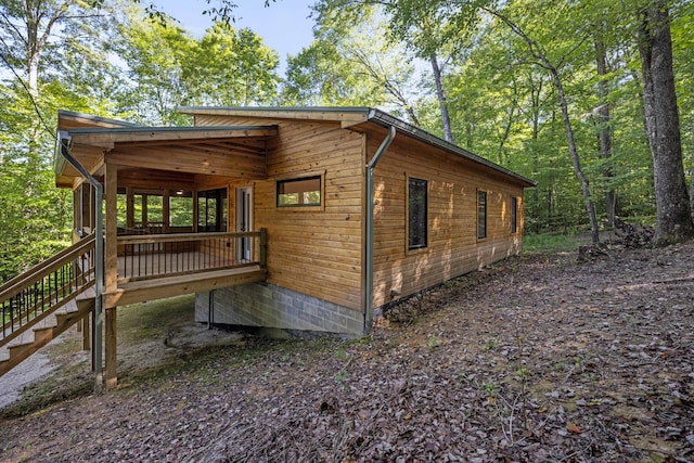 3786 Shoemaker Rdg, Beattyville, KY 41311 - view of property exterior with a deck and stairway