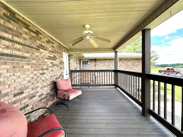498 Winding Blade Rd, East Bernstadt, KY 40729 - wooden deck with ceiling fan