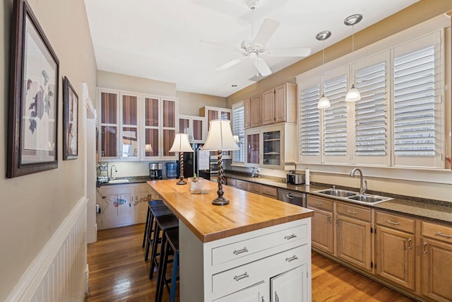 1483 Cypress St, Paris, KY 40361 - kitchen with a sink, butcher block countertops, and a breakfast bar area