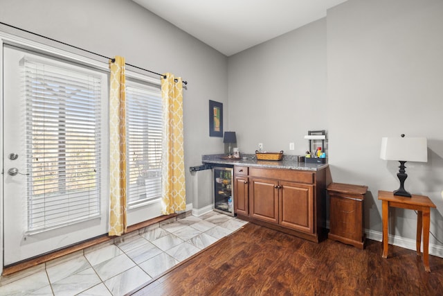 929 Lauderdale Dr, Lexington, KY 40515 - home office featuring a bar, baseboards, and wine cooler