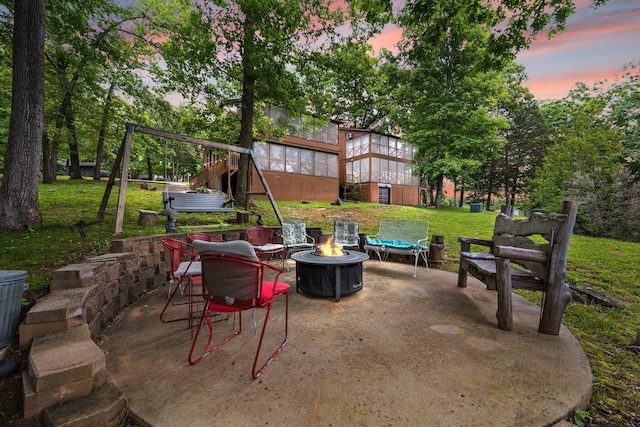 42-1 Woodson Bend Resort, Bronston, KY 42518 - view of patio featuring an outdoor fire pit