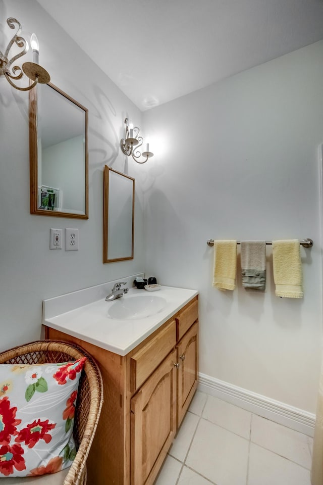 115 Old Bridge Rd, Danville, KY 40422 - bathroom featuring vanity, tile patterned floors, and baseboards