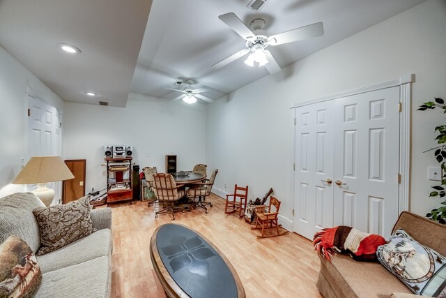 115 Old Bridge Rd, Danville, KY 40422 - office space with light wood-type flooring, ceiling fan, and recessed lighting